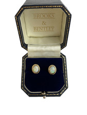 Fire Opal Earrings 9ct Gold Fire Opal Stud Vintage Earrings Opal Gold Earrings