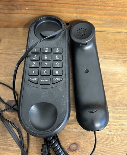 Black slimline home phone - black,