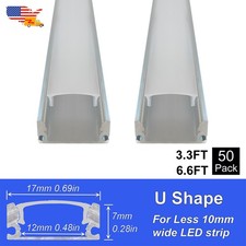 50 Pack 3.3FT/1M Aluminum U