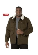 NWT $225 LEVI'S XXL Bedford Fine Corduroy Utility Jacket w Sherpa Collar Olive 