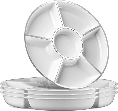 Pack white compartment trays - 4,