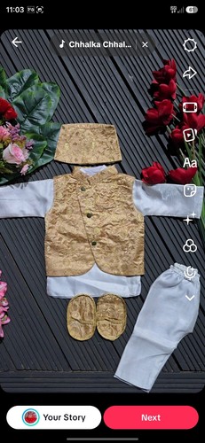 Golden brocade pasni set for - brocade,