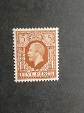 George V SG 446 5d Yellow Brown Unmounted Mint.