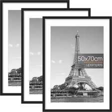 Photo Frame Set 3 Packs 50 x 70cm Black Picture Frames Wall Hanging AUCTION
