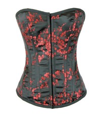 Womens Corset Black Red Lg