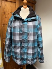 O’NEILL TURQUOISE CHECK ESCAPE SERIES SKI SNOWBOARDING JACKET MENS size L