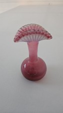 Vintage cranberry glass vase - cranberry,