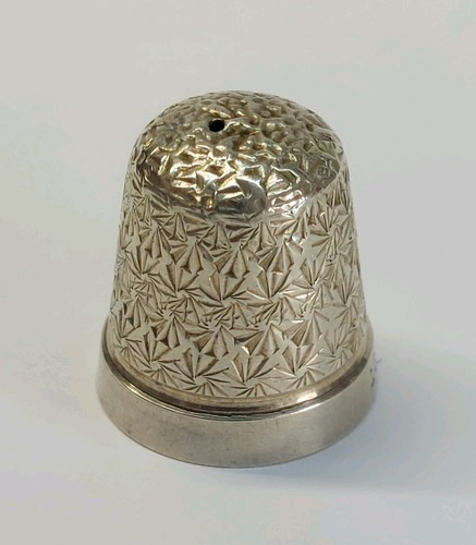 Silver thimble marked - thimble,