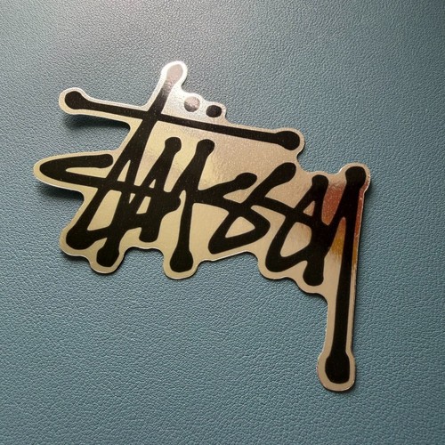Chrome stussy logo sticker - chrome, og