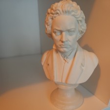 Vintage Beethoven Music Composer Bust Figurine A Giannelli Italy on Marble Base