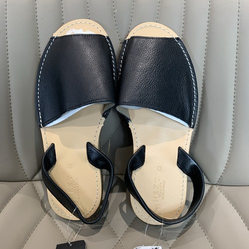Next black leather avarca flat - black,