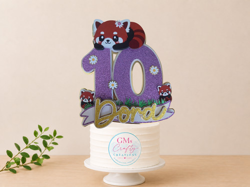 Personalised red panda - panda, cake