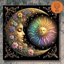 Floral Moon Sun Altar Cloth
