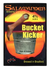 Salamander Brewing Company Bucket Kicker pump clip/badge. Bradford.