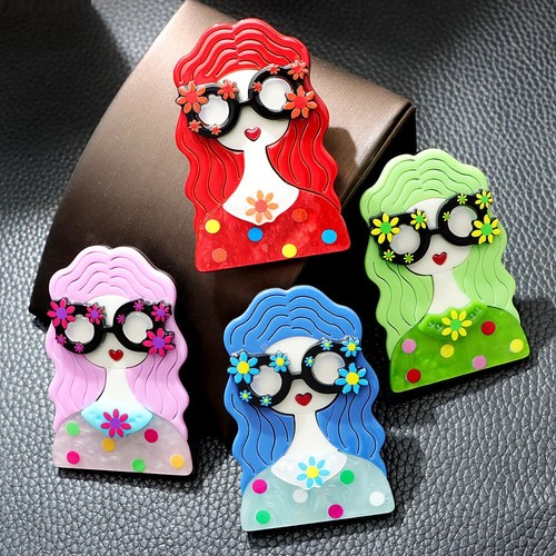 Cute wearing glasses acrylic - glasses,