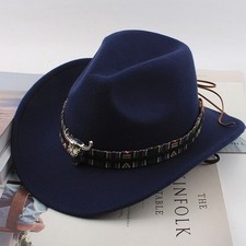Womens Mens Hat Cowgirl Cowboy Wild West Hats Western Headwear Wide Brim Cap UK