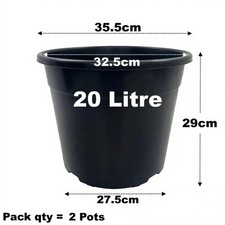 20 Litre Black Plant Pots