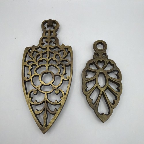 Vintage brass trivets set 2 - brass,
