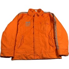 Adidas Safety Jacket Men's M Orange High Visibility Reflective Workwear Vintage