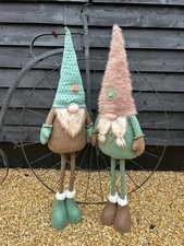 Festive Mr & Mrs Gonk Plush Standing Extendable Legs Xmas Gift Decorations Teal