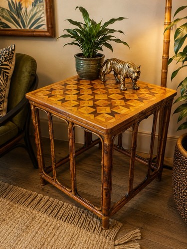 Antique tiger bamboo side - antique,