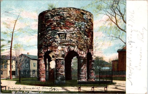 Newport postcard old stone - ri,