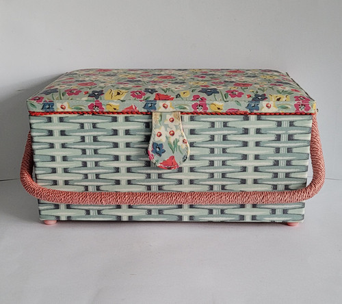Large floral sewing basket box - large,