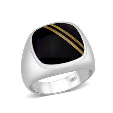 Men silver onyx signet - men’s,