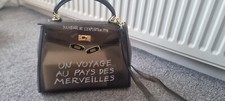  Large Un Voyage Lettering Bag in Black Vinyl 