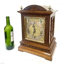 Antique WINTERHALDER W & H Oak Musical 3 Train Westminster Bracket Mantel Clock