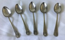 Silver Plated Tea Spoons Old English Shell Pattern X5