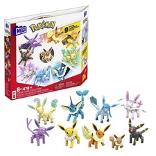 MEGA Pokémon Building Toys Set Every Eevee Evolution with 470 Pieces, 9 Posea...