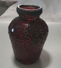 Red Mosaic Look Crackle Glass