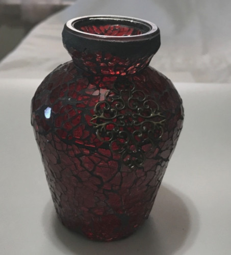 Red mosaic look crackle glass - look,