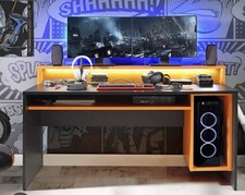 Gaming Desk Black & Orange –