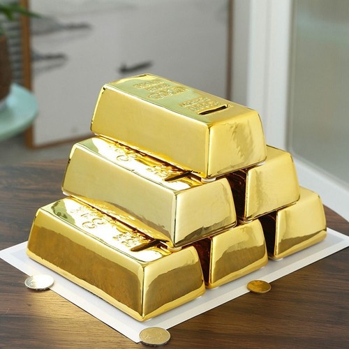 Gold brick bullion - brick,