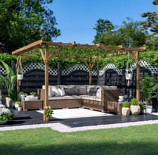 Wooden Pergola 3m x 3m Kit DIY Garden Plants Frame Pressure Treated Utopia