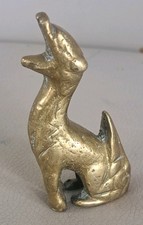 Vintage Odd Looking Small Brass Dog? Figure.