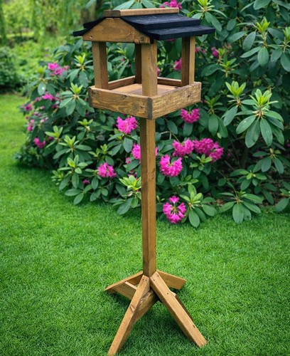 Wooden garden bird table - wooden,