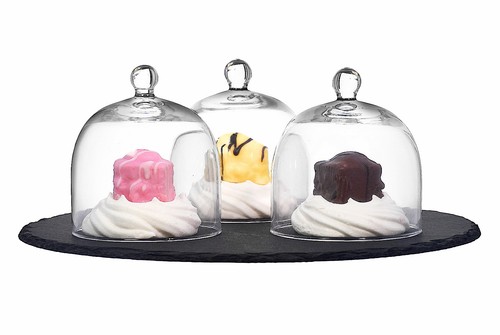 Set clear dome glass - of,
