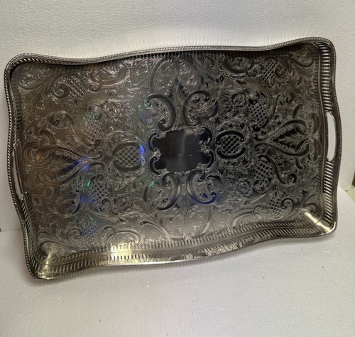 Vintage platter tray silver - platter,
