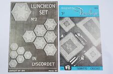 Vintage Crochet Pattern Luncheon Set Placemats Lyscordet Sobritto Penelope x2