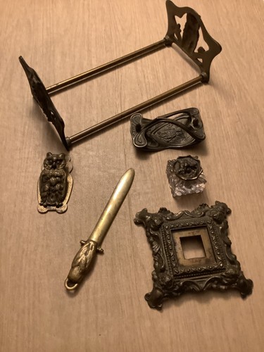 Vintage owl piece brass desk - vintage,