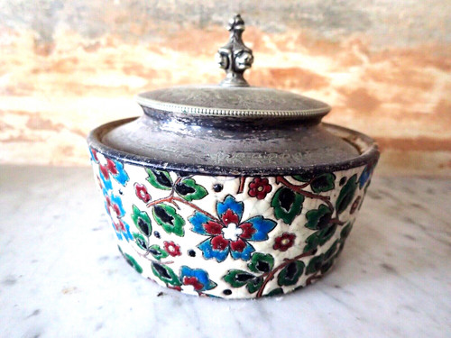 Antique emaux longwy lidded - emaux, de