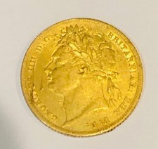 22ct Gold George IV 1824 Laurette Full Sovereign.