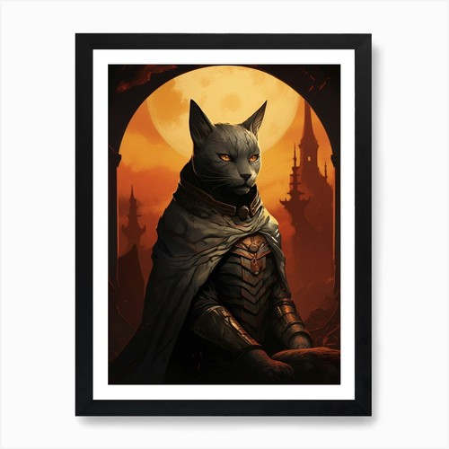 Gray fox warrior moon - fox,