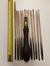 Antique Wooden Handle Pad Saw C/W 13 Blades