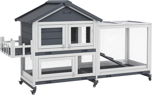 Wooden rabbit hutch guinea - wooden,