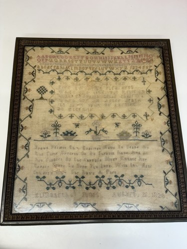 Antique 1828 framed - antique, needlework