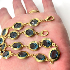 Bezel set necklace gold plated